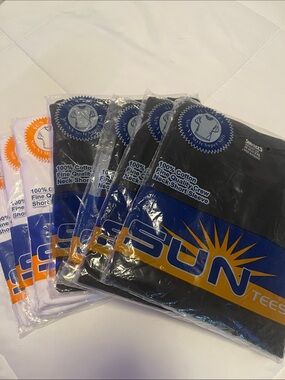 Sun Tees 7 Pack — Black & White 100% Cotton Crew Neck T-Shirts Size 2X